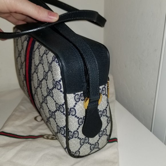 Vintage 1980's Vintage Gucci Blue Messenger Bag - Picture 6 of 14